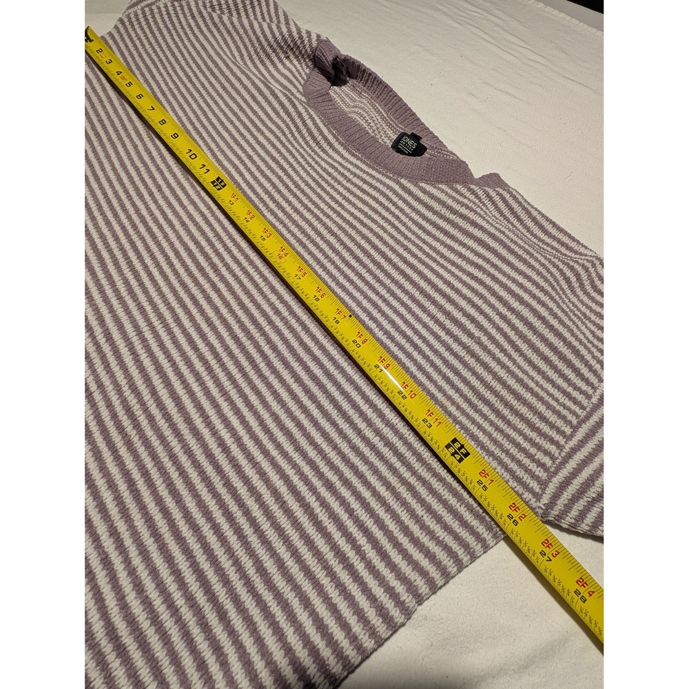 Jones New York Signature Mauve Striped Chenille Sweater Womens XL Crew Neck - Picture 5 of 5